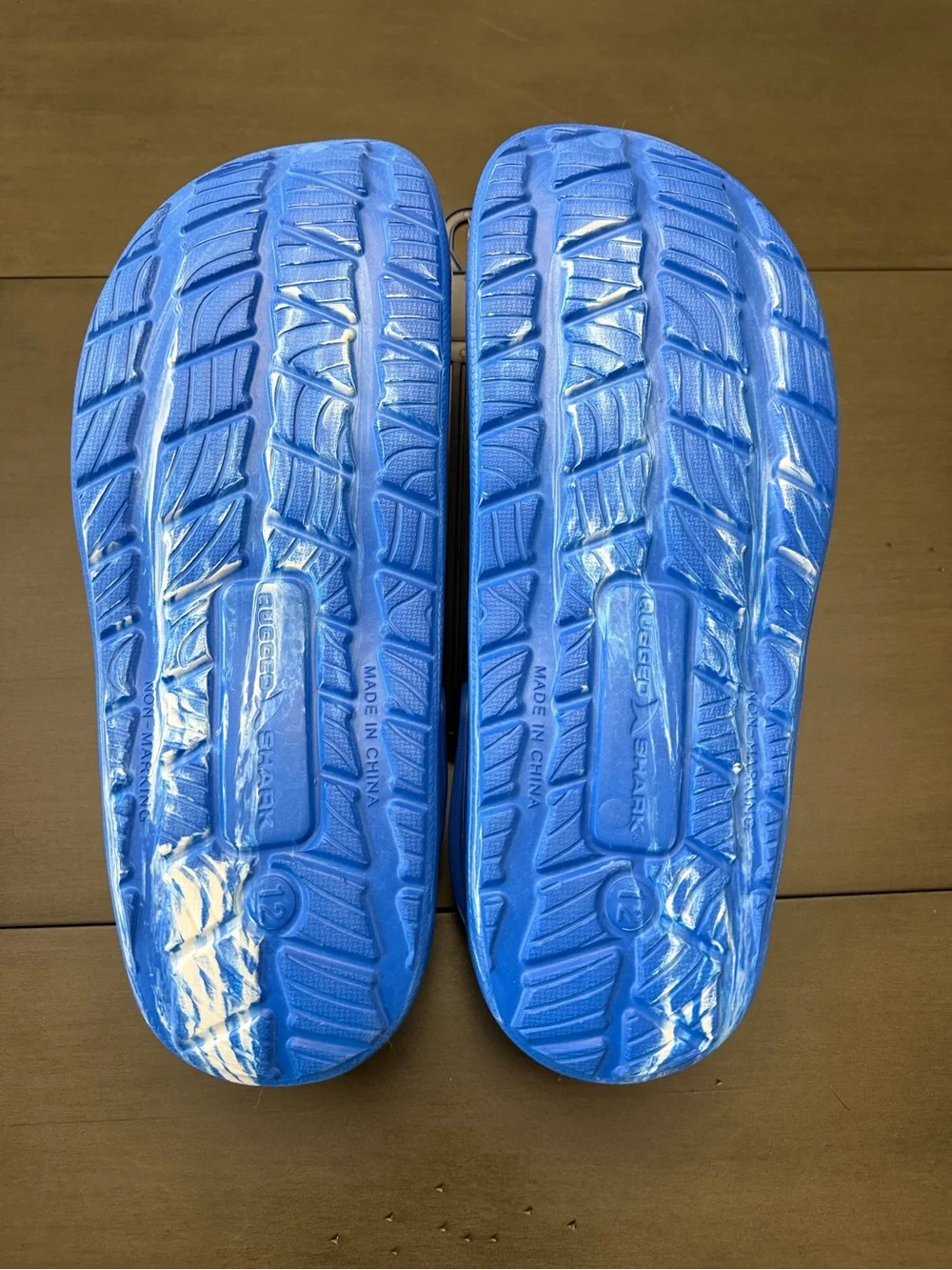 Rugged Shark Blue & White Slip-On Clog (Size 12)
